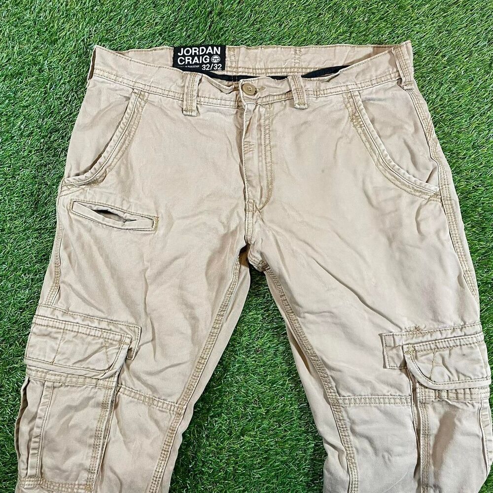 Jordan Craig Y2K baggy tan cargo pants men's size 32x32